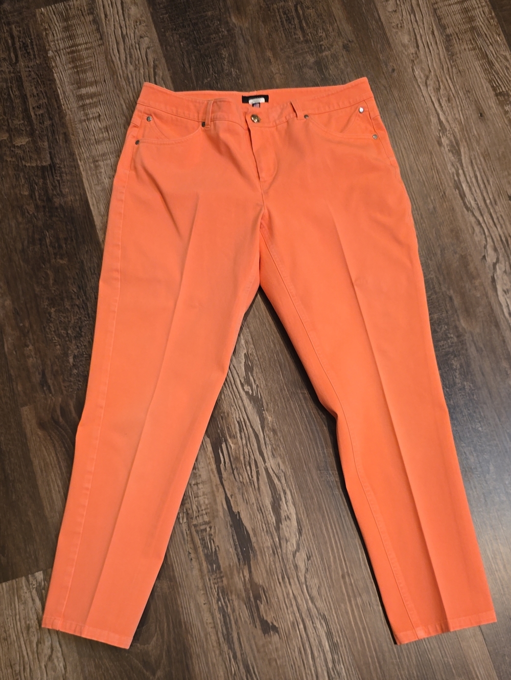 Bright Orange Slim Crop Pants, sz 6